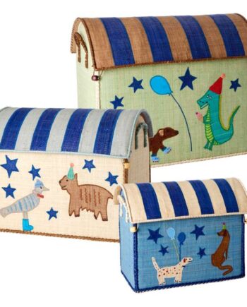 Grøn Raffia Opbevaringskurve – Sjovt Børnesæt til Værelset