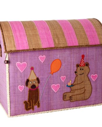 Lyserød Raffia Legetøjskurv – Fantastisk Tilbud!