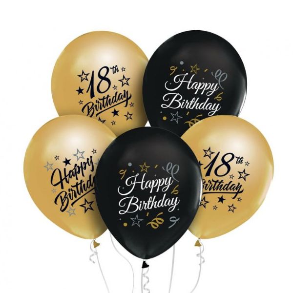 Sort Beautyampcharm Balloner Ampquot Med Tryk Ampquot Ampquot Guld Stk - Godan 588477984 - 5902973147704