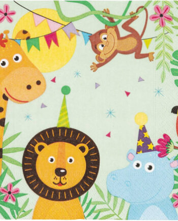 Servietter Fest Hos Dyrene Str 33x33 20stk - Diverse 588477984  - 7321012018788