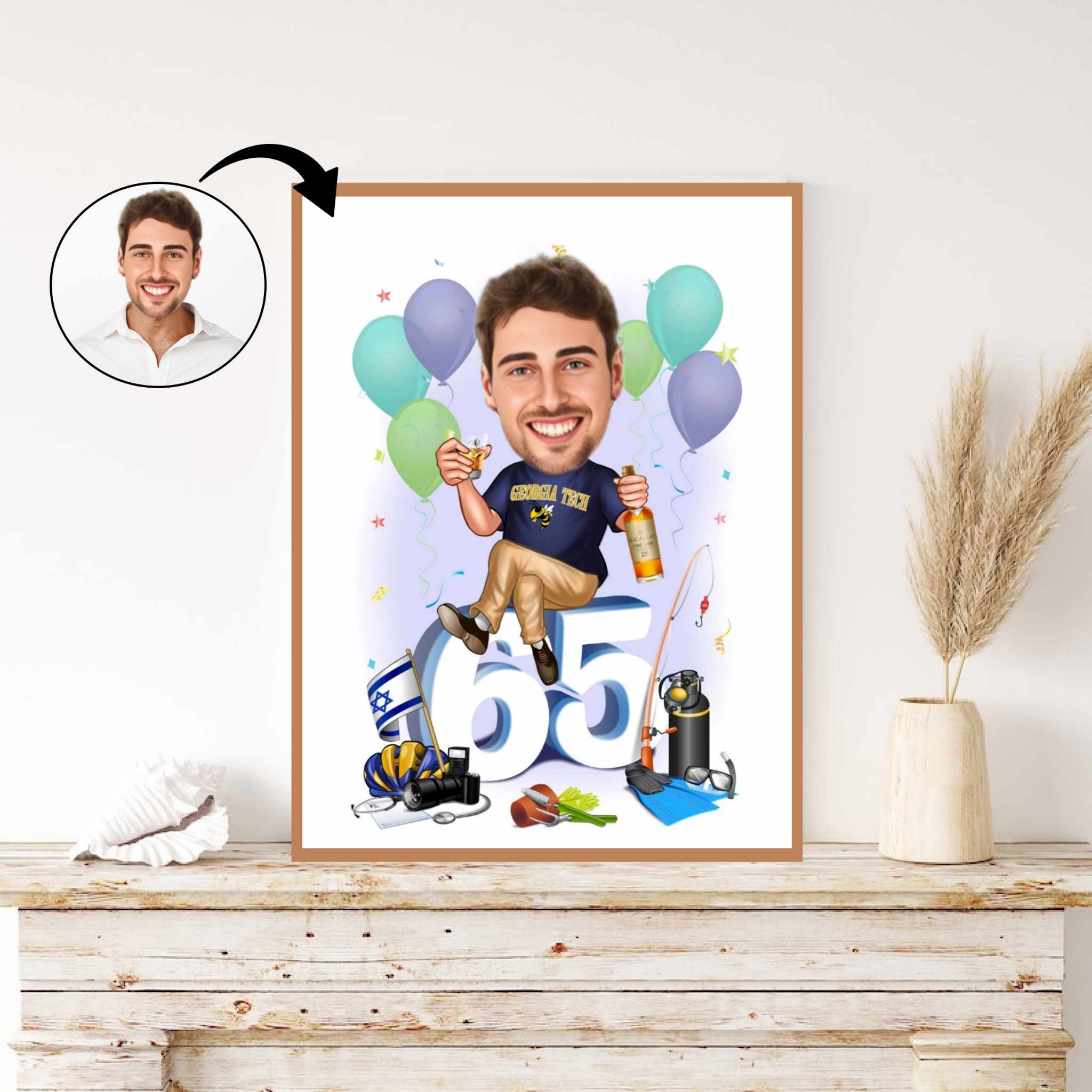 Fødselsdag Tema10 Person Karikaturtegning Efter Dine Fotos - Just Karikatur 588477984