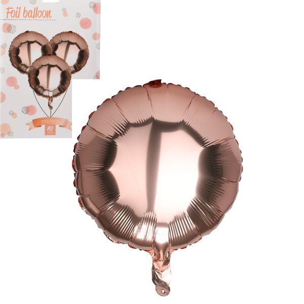 Ballon Kobber Folie Rund 46cm Sæt 10stk - Koop 588477984 - 8720573568678