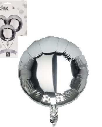Ballon Sølv Folie Rund 46cm Sæt 10stk - Koop 588477984  - 8720573568784
