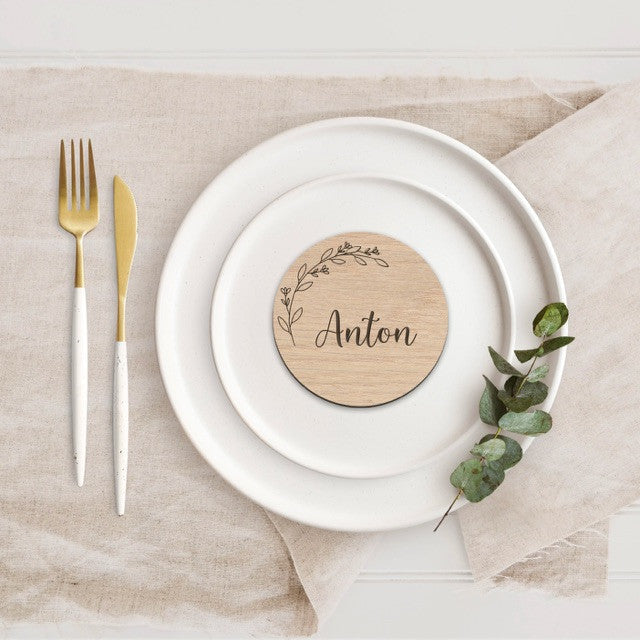 Fineret Eg Bordkort Rund Fineret - Woodenfactory 588477984