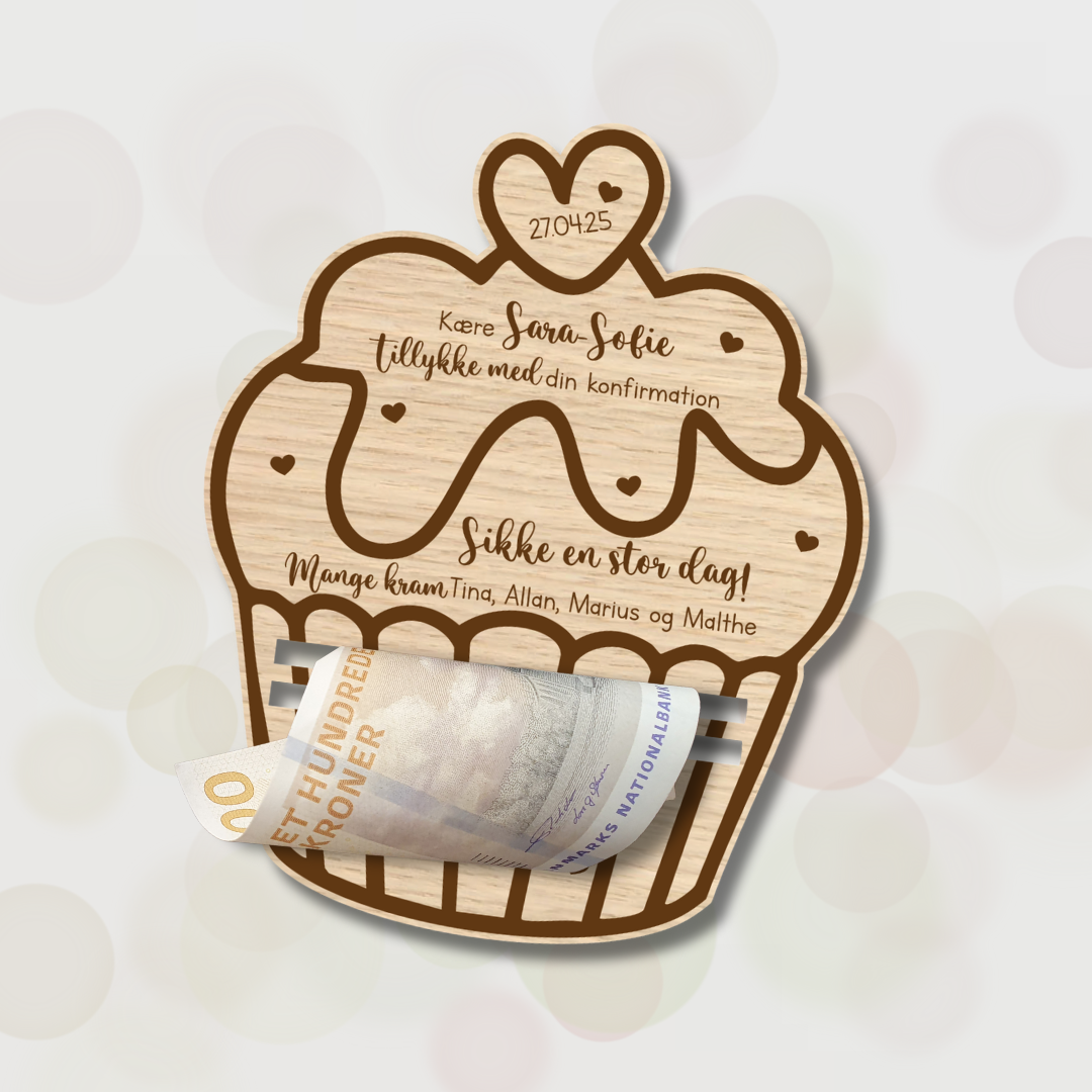 MDF Pengegave Cupcake Træ - Woodenfactory 588477984