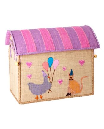 Pink Rice Raffia Opbevaringshus Party Animal Lys Lille - Rice 588477984  - 5708315229943