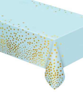 Foliedug & Med Guld Prikker Lyseblå 137x183 - Godan 588477984  - 5902973173215