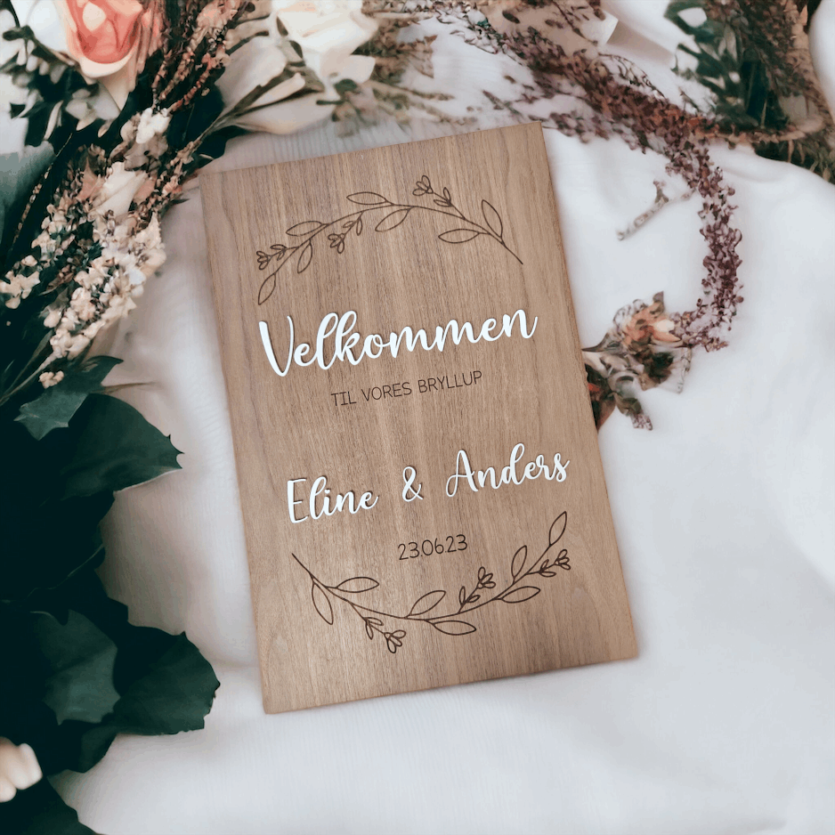 Birkefiner Velkomstskilt 55x35 - Woodenfactory 588477984