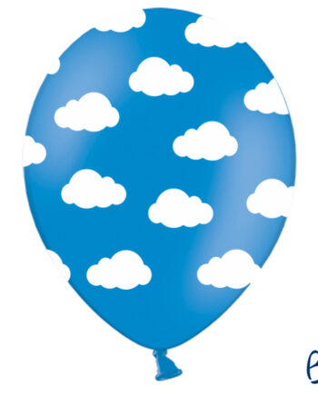 Hvid Balloner Blå Med E Skyer Stk - 588477984
