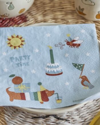 Servietter Charlie Blå Party Time Bloomingville Stk - Bloomingville 588477984  - 5711173323104
