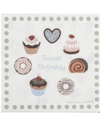 Servietter Sweets Fødselsdag Bloomingville Stk - Bloomingville 588477984  - 5711173332922